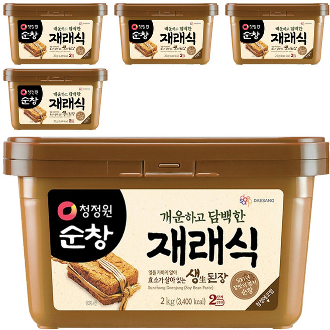 청정원순창 재래식 생된장, 2kg, 5개