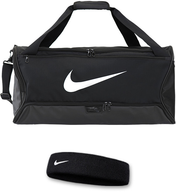 나이키 더플백 60L + 헤어밴드 세트, 블랙, 1세트