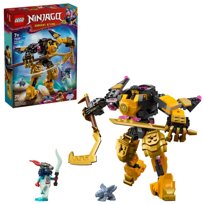 LEGO 樂高旋風忍者 亞林的旋風忍術戰鬥機械人 Arin's Spinjitzu Battle Mech 71839, 1盒, 旋風忍者 黃色