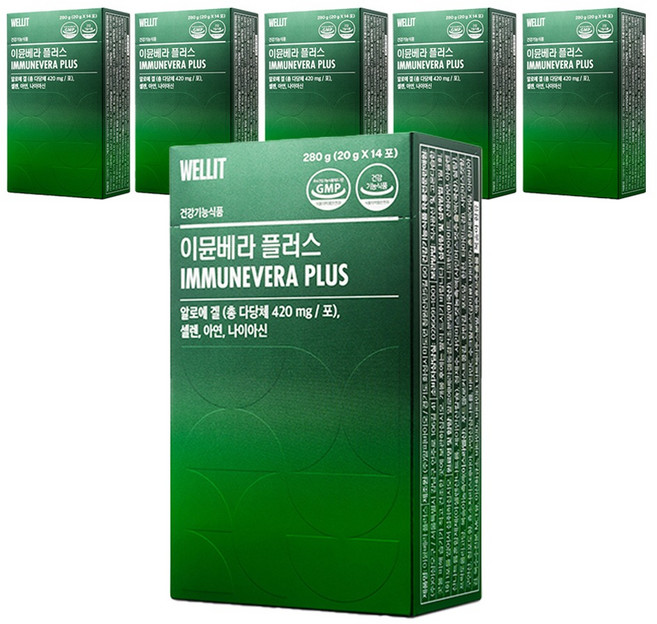 웰릿 정품 이뮨베라 플러스 알로에 면역젤리 14p, 280g, 6개