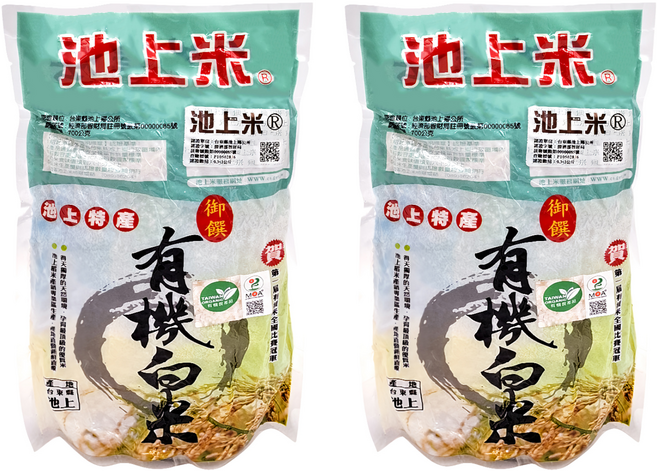 池上多力米 特產有機白米, 700g, CNS二等, 2包