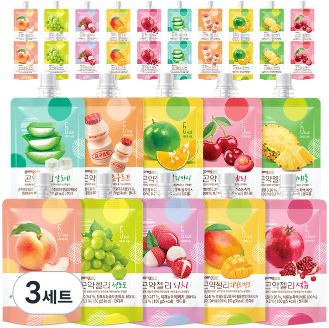 곰곰 곤약젤리 버라이어티 패키지 30개입, 3개, 4.5kg