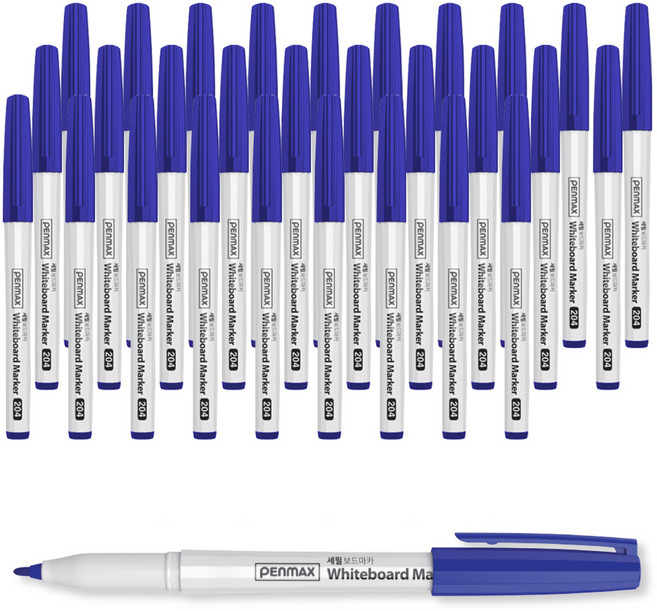 PENMAX 12角細字白板筆 藍色, 48個