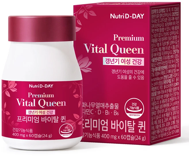 뉴트리디데이 프리미엄 바이탈 퀸 갱년기 영양제 24g, 60정, 1개 - 쿠팡