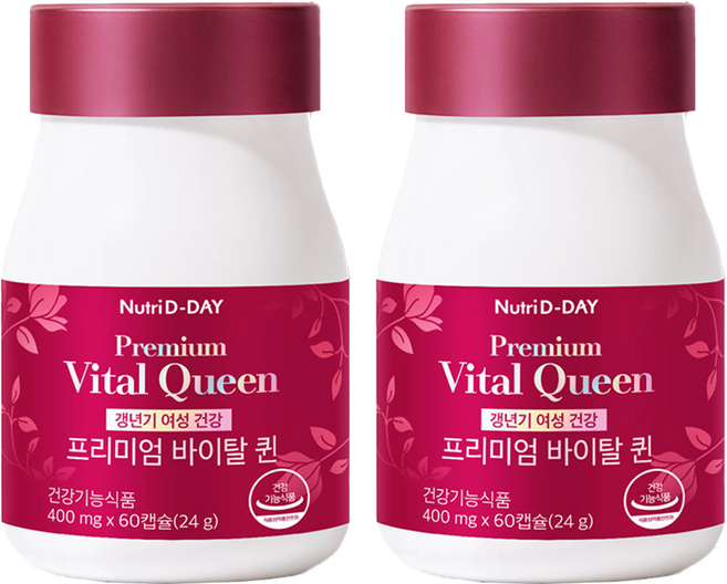 뉴트리디데이 프리미엄 바이탈 퀸 갱년기 영양제 24g, 60정, 2개