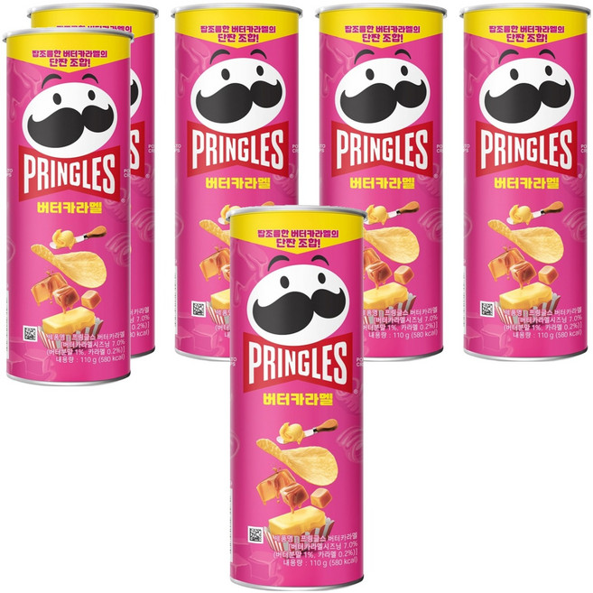 프링글스 버터카라멜, 110g, 6개