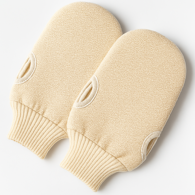 비타벨로 고급 때밀이 장갑 타월, 베이지, 1개입, 2개