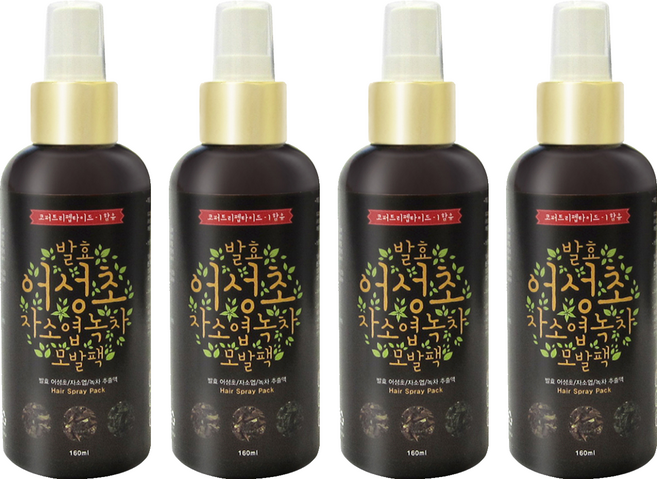 갑당약초 어성초 자소엽 녹차 모발 스프레이 팩, 160ml, 4개