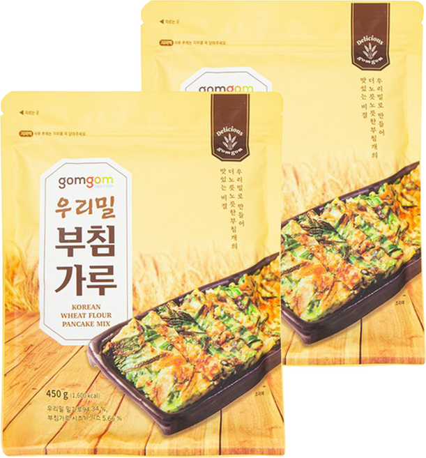 gomgom 韓國小麥煎餅粉, 2包, 450g