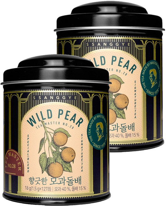 쌍계명차 티마스터캔 모과돌배차 티백, 1.5g, 12개입, 2개