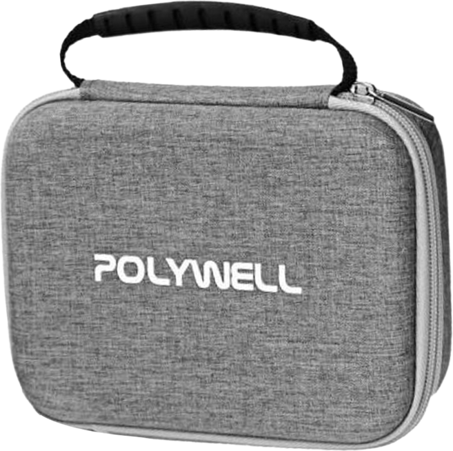 POLYWELL 寶利威爾 上掀式3C硬殼配件包 大號, PW15-T65-0727, 灰色, 1個