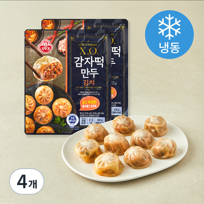 오뚜기 XO 감자떡만두 김치 (냉동), 320g, 4개