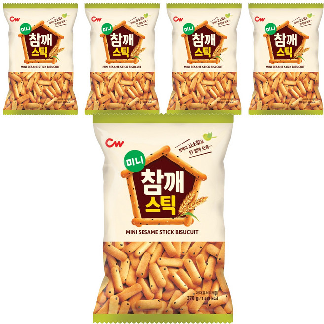 청우식품 미니 참깨 스틱, 370g, 5개
