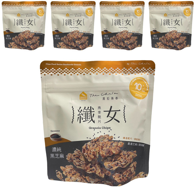 The Chala 蕎拉燕麥 纖女燕麥脆片 全素 芝麻, 130g, 5包