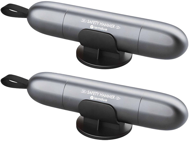 아이엠듀 자동차 비상 탈출용 망치 벨트 절단기 아이로켓, 2개, 블랙