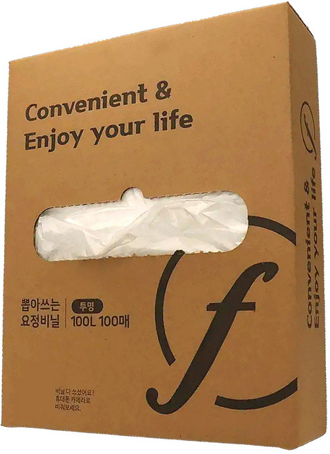 FAIRYTABLE 抽取式透明塑膠袋 100入, 100L, 1盒