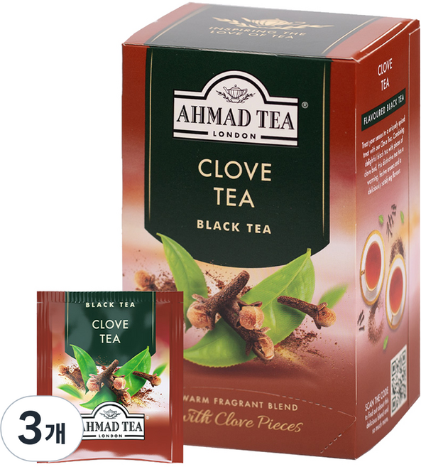 AHMAD TEA 丁香紅茶茶包, 20入, 3個, 2g