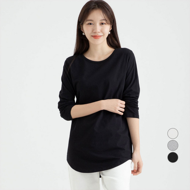 캐럿 여성용 긴팔 레이어링 티셔츠