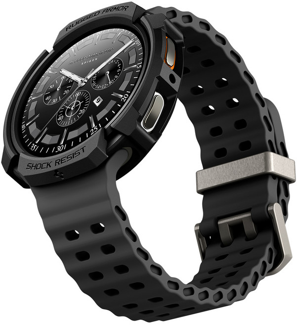 슈피겐 러기드아머 프로 갤럭시 워치 스트랩 일체형 케이스 ACS10007, 매트블랙, 1개