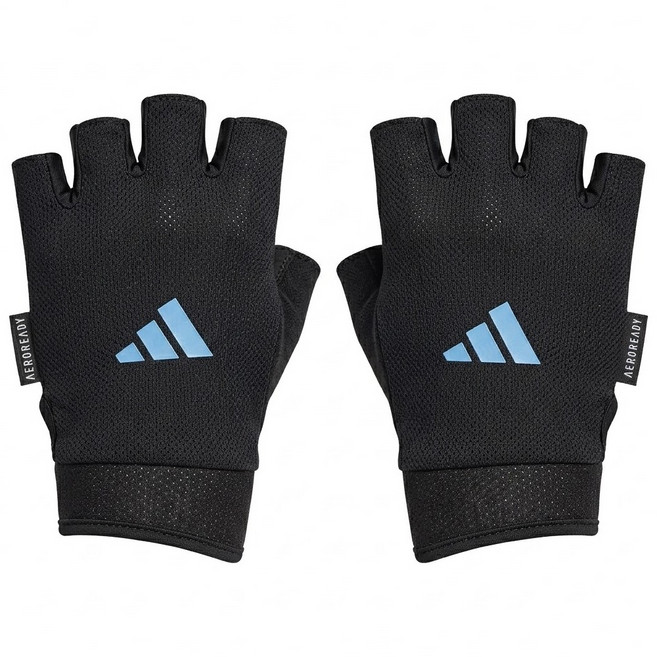 adidas 愛迪達 可調式透氣短指訓練手套, 藍色, 1雙