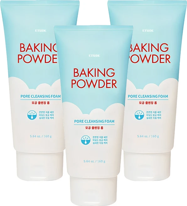 에뛰드 베이킹 파우더 모공 클렌징 폼, 160ml, 3개 - 쿠팡