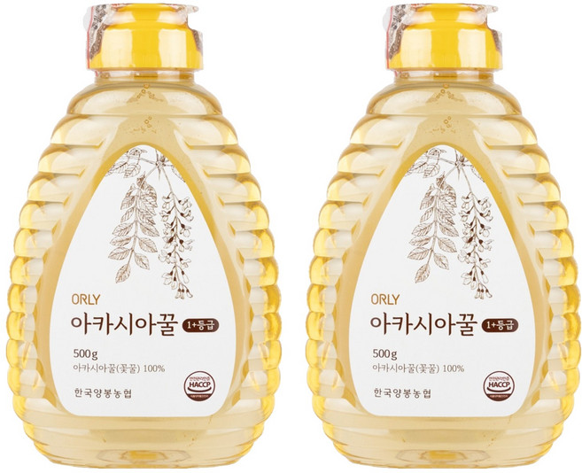 ORLY 1+등급 프리미엄 아카시아꿀, 500g, 2개