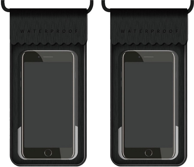 小麥購物 防水手機袋 升級款 Y042 21.5 x 11cm, 黑色, 2個