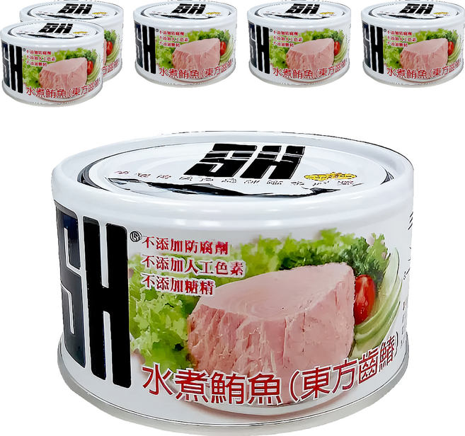 三興 水煮鮪魚罐頭, 190g, 6罐