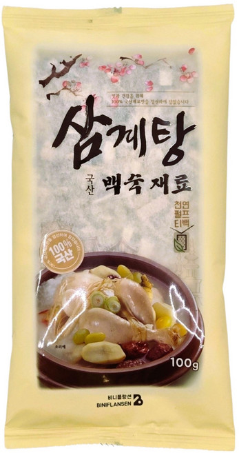 비니플랑센 국산 삼계탕 백숙 수육 만능 육수 재료, 100g, 1개