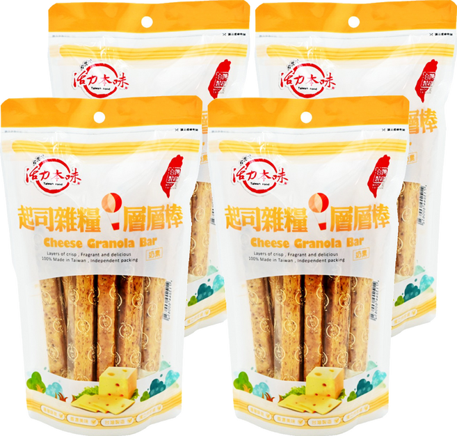 屹兆莊 活力本味 起司雜糧層層棒, 180g, 4包