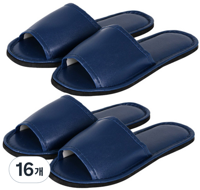 인조가죽 실내슬리퍼 M, 청색, 16개
