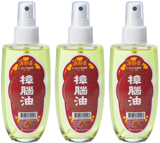 室翲香 天然樟腦油, 100ml, 3瓶