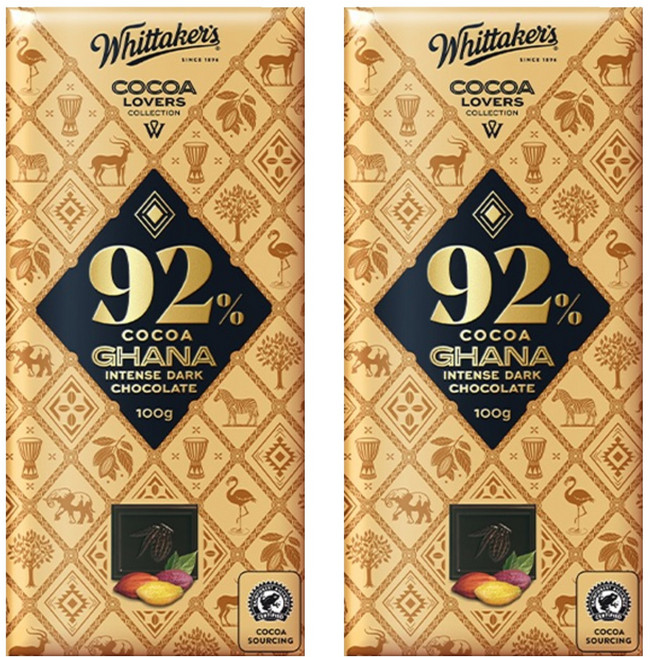 휘태커스 코코아 러버 92% 초콜릿, 100g, 2개