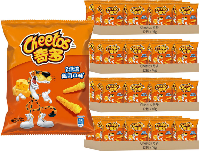 Cheetos 奇多 2倍濃起司口味玉米棒, 46g, 48包