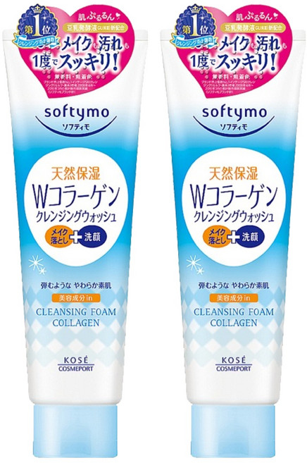 KOSE 高絲 softymo 絲芙蒂 台灣公司貨 膠原蛋白彈力卸粧洗顏霜, 190g, 2條