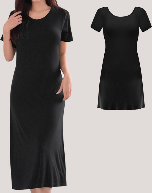 어나더디 노브라 반팔 원피스