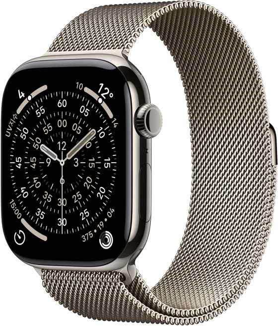 Apple 2025 애플워치 11, 내추럴, 46mm, GPS+Cellular, 티타늄,내추럴/내추럴 밀레니즈 루프, S/M