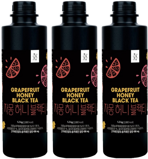 스위트컵 찻잎담다 자몽 허니 블랙티, 1.2kg, 3개