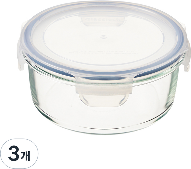 글라스락 라인 원3호 원형, 3개, 950ml