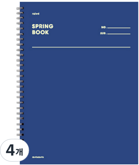 모트모트 스프링북 스퀘어드 노트, 미라클오션, 4개
