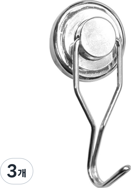 월드크린 360도 회전형 자석 고리 25mm, 실버, 3개