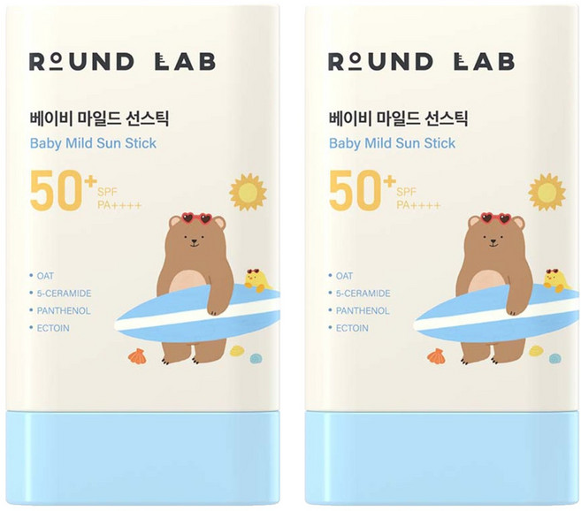 라운드랩 유아용 마일드 선스틱 SPF50+ PA++++, 21g, 2개
