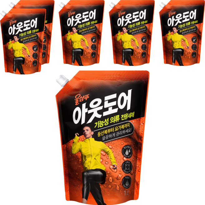 울샴푸 아웃도어 울세제 리필, 1L, 6개