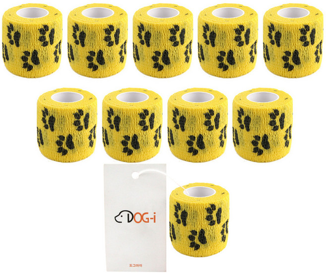 도그아이 반려동물 붕대 신발, 옐로우, 10개