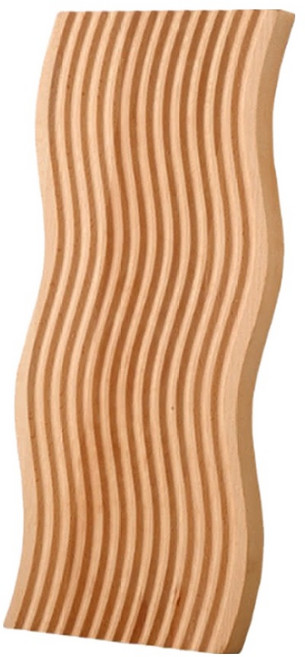 水波紋實木托盤 871g, 原木色, 1個