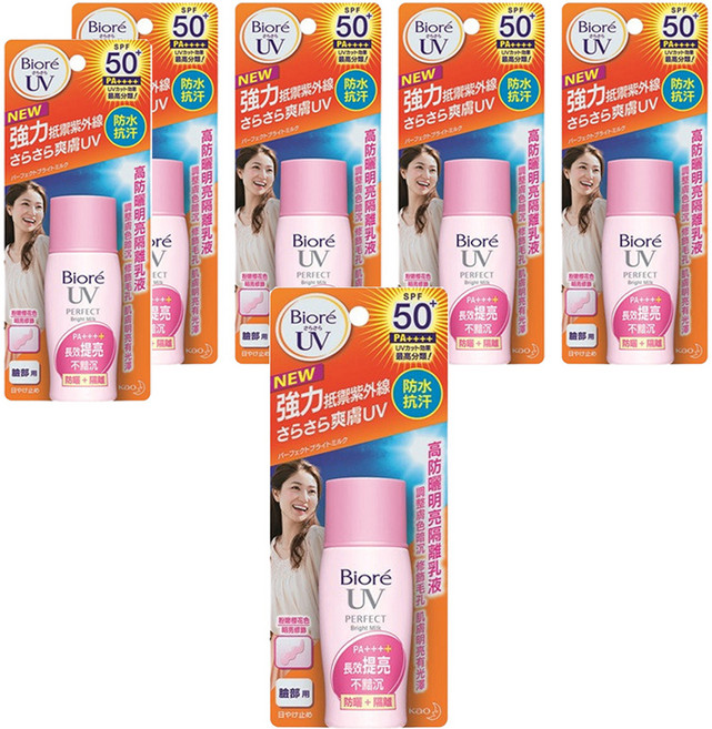 Biore 蜜妮 高防曬明亮隔離乳液, 6瓶, 粉嫩櫻花色 明亮修飾
