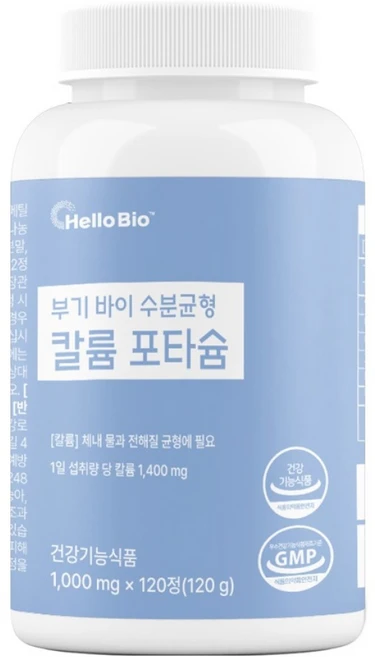 부기 바이 수분균형 칼륨 포타슘, 1개, 120정 - 쿠팡