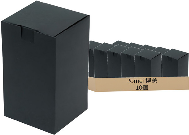 Pomei 博美 黑卡無印紙盒 12.1 x 7 x 6.8cm 10個, 黑色, 1組