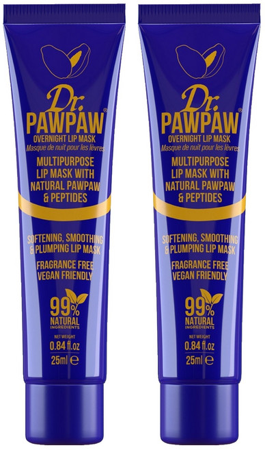 Dr.PAWPAW 夜間修護唇膜萬用膏, 2個, 單色, 25ml