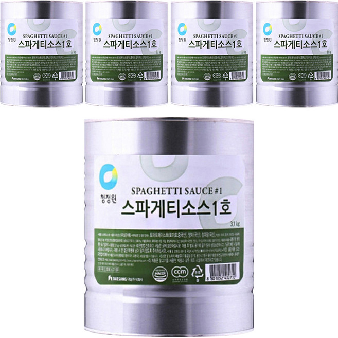 청정원 스파게티소스 1호, 3.1kg, 5개